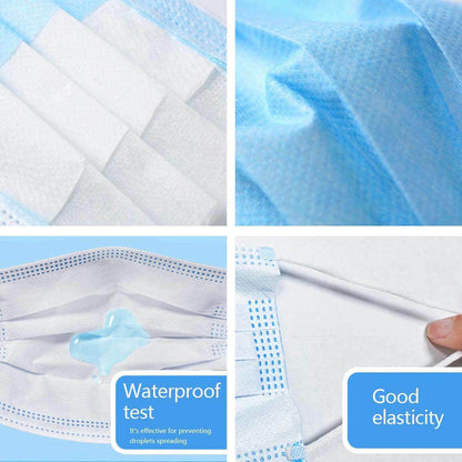 10 x 3 Ply Face Mask Disposable Blue Face Guard Cover Face Masks Respiration