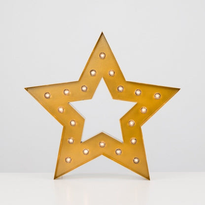 Modern LED Battery Operated / MAINS Powered Gold Star Silhouette Shaped Decorati