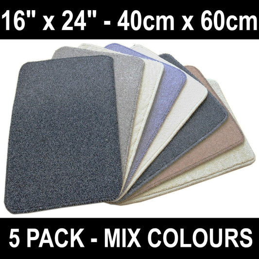 5x Non Slip Indoor Hard Wearing Carpet Rugs Door Mats 16" x 24" 40x60cm
