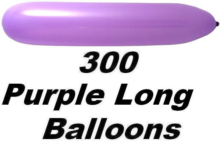 300x 12" Latex Party Balloons ( Long & Purple )