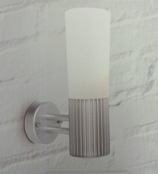 Lights Outside Litto Silver Effect Ribbed Wall Light