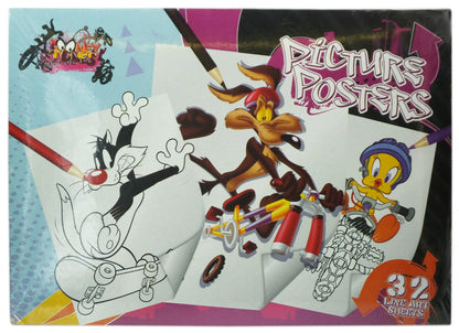 Looney Tunes Picture Posters 32 Pages to Colour in All Favourites Tweety Taz