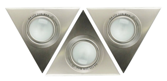 Mayrex 20 Watt Halogen Lighting 3 Stainless Steel Triangle Lights Set