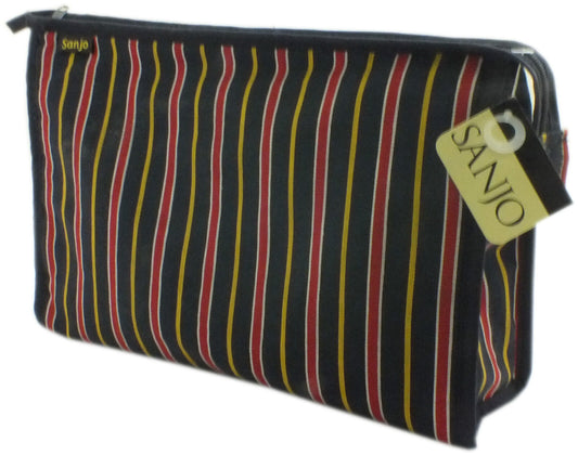 Sanjo Mens Cotton Stripe Navy Blue Cosmetic Bag