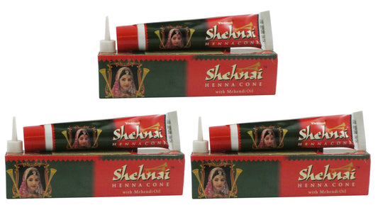 3x Shehnai Henna Cone 30ml Henna Tube Tattoo Cones Mehndi