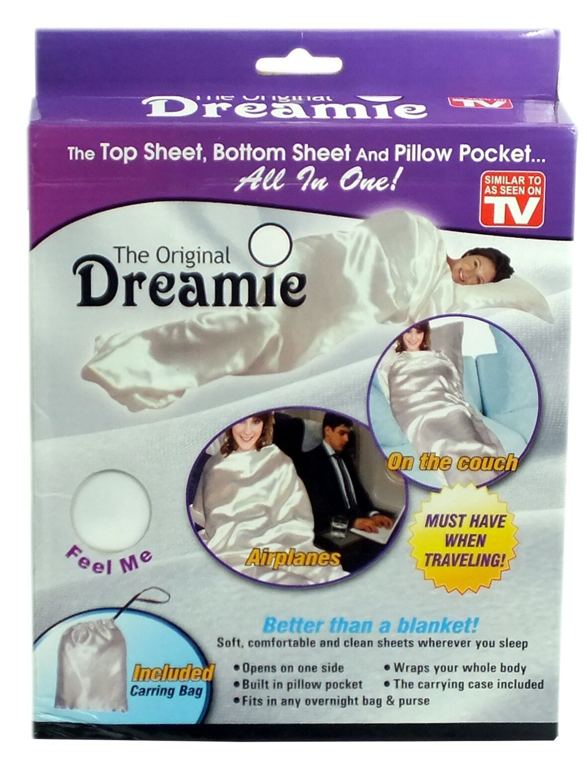 The Original Dreamie Blanket Wrap Around Soft Top Bottom Sheet & Pillow Pocket