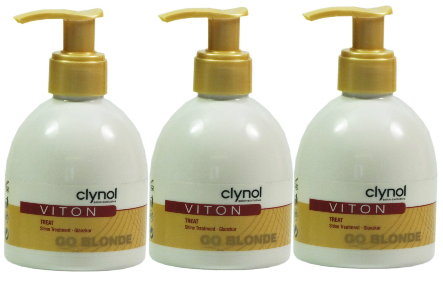 3x Clynol Viton Treat Shine Treatment Go Blonde 200ml