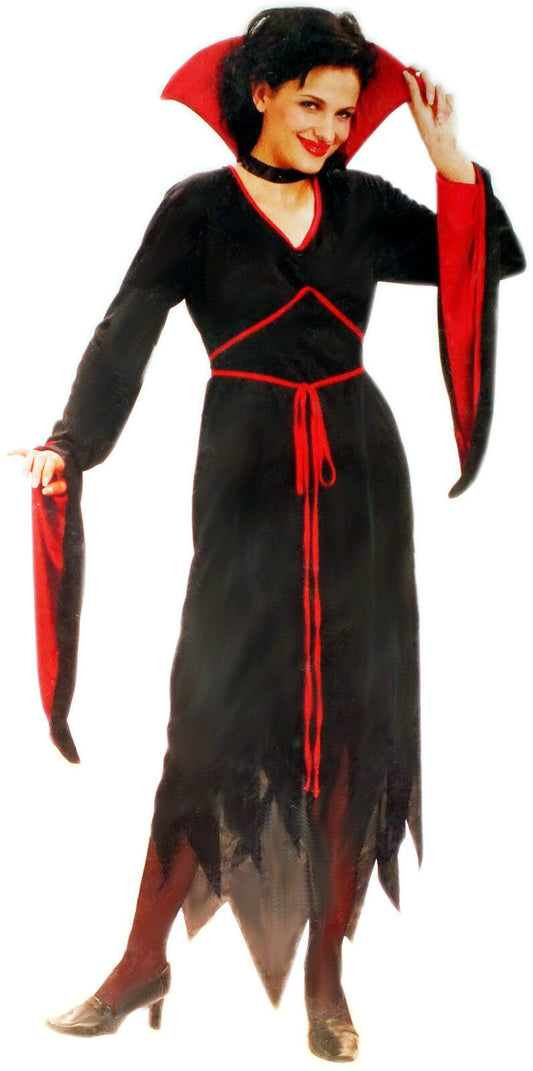 Gothic Vampiress Costume Halloween Fancy Dress One Size